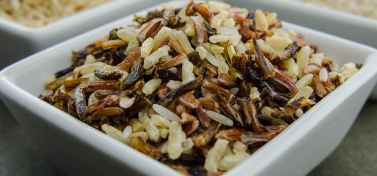 Wild Rice Gluten free in a square white bowl