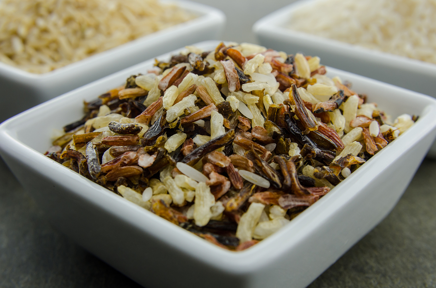 Wild Rice Gluten free in a square white bowl